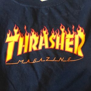 THRASHER Navy  used boys large YOUTH size